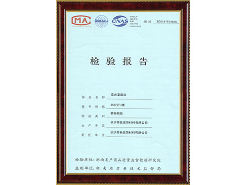 高光罩面漆-檢驗(yàn)報(bào)告